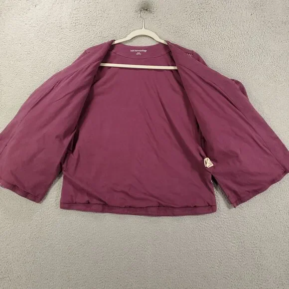 Soft Surroundings Cardigan Jacket Womens Small Purple Blazer Embroidered Flowers - Picture 9 of 13